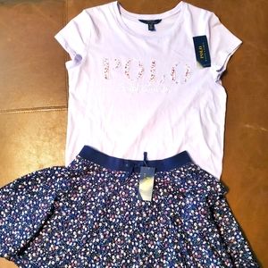 Ralph Lauren Polo Shirt and Skirt Set Girl Size 16